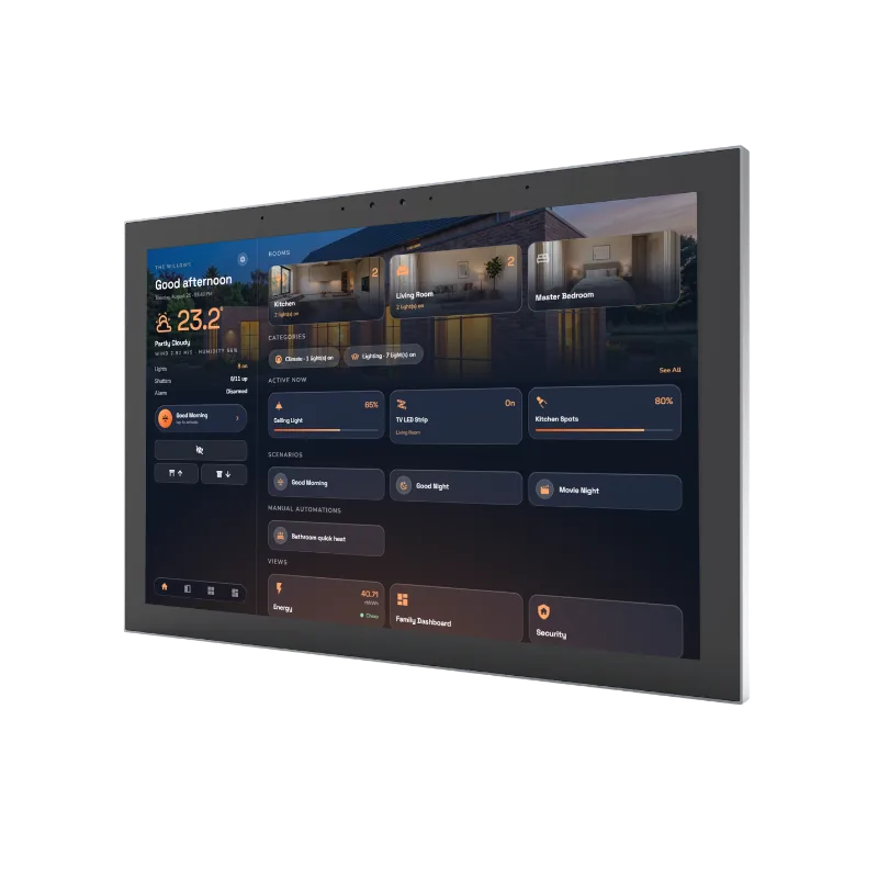 HyperVisu 10-inch touchscreen with a whole-building dashboard